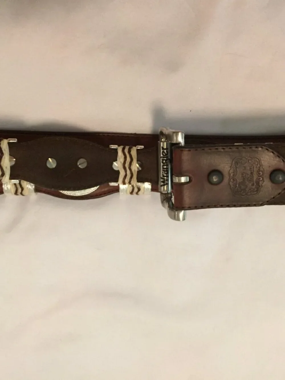 Tony Lama 9117L Mens Size 44 Cutting Champ Conchos Leather Belt Western Brown